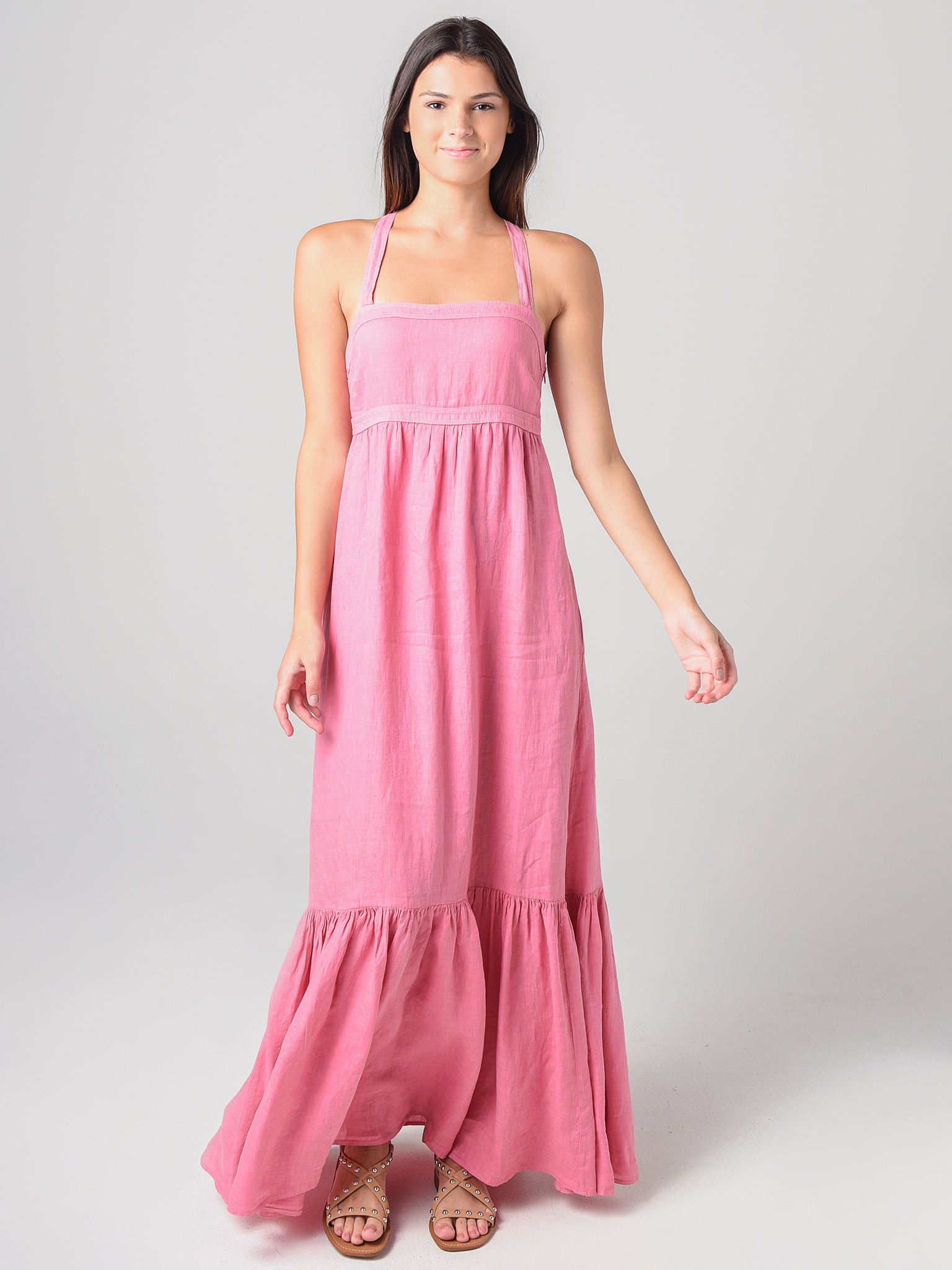 athena women's maxi pink dress