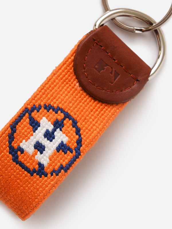 Mahjong Rose Needlepoint Key Fob