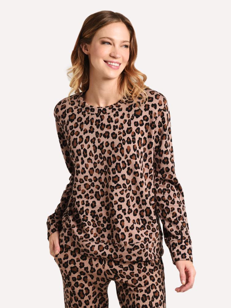 Monrow Leopard Oversized Sweatshirt - Saint Bernard