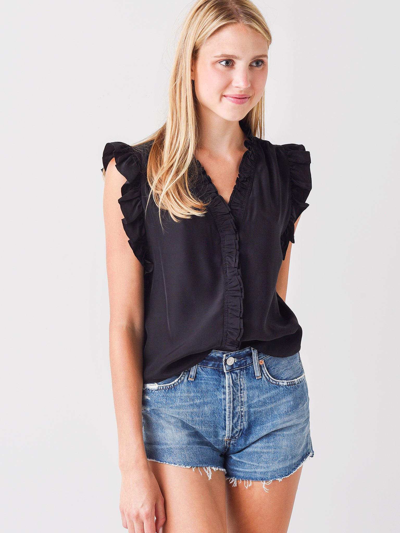 frame lauren ruffle top