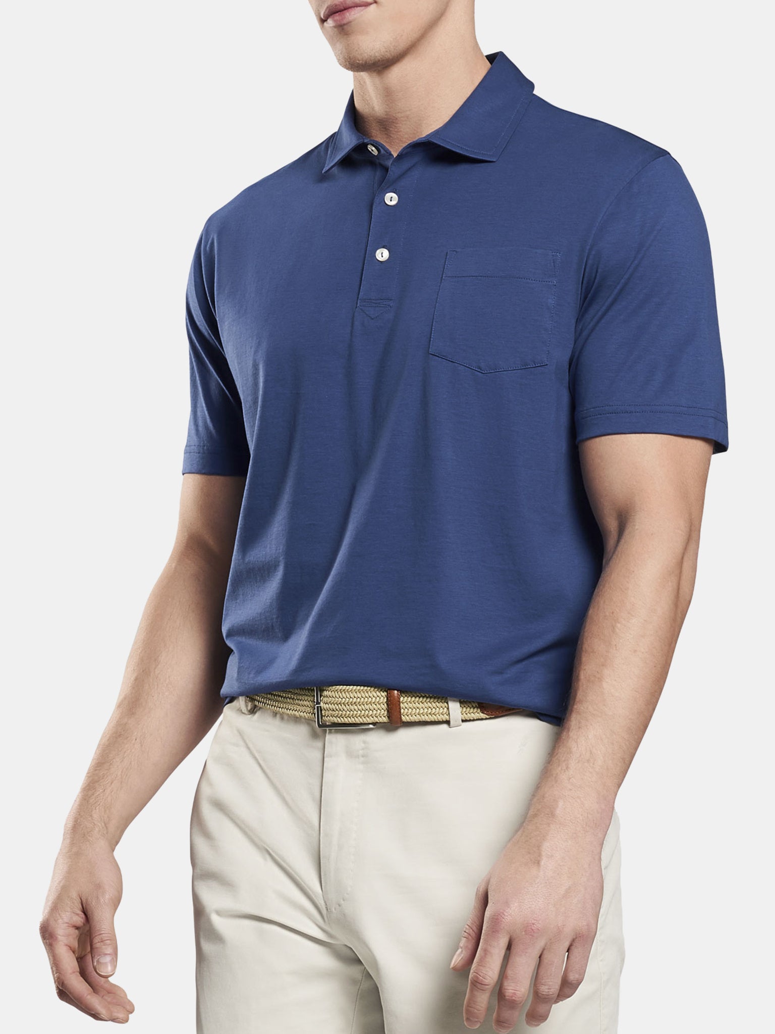 Peter Millar Seaside Aqua Cotton Polo - Saint Bernard