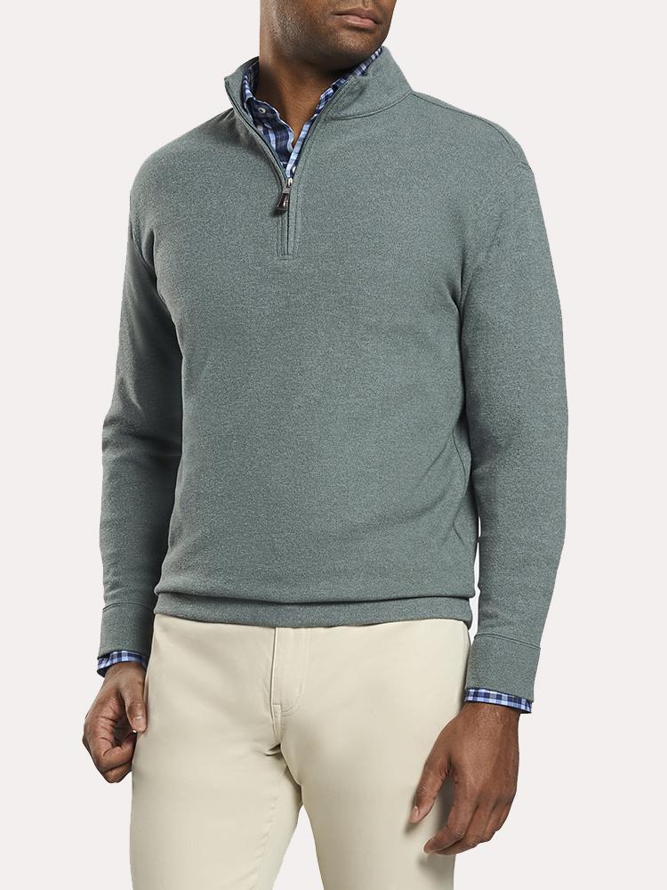 Peter Millar Tri Blend Melange Quarter Zip - Saint Bernard