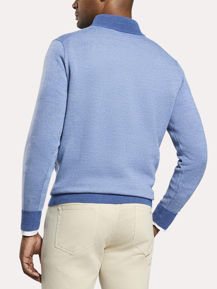 Peter Millar Men's Birdseye Quarter-Zip Sweater - Saint Bernard