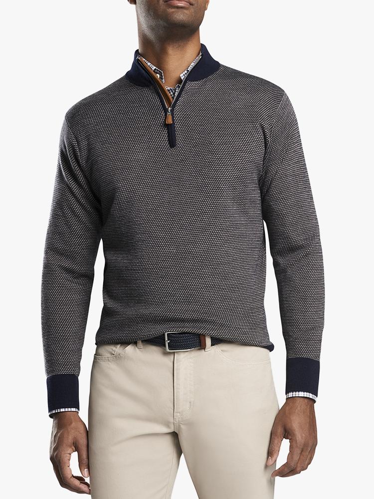 Peter Men’s Jacquard Quarter-Zip Sweater - Saint Bernard