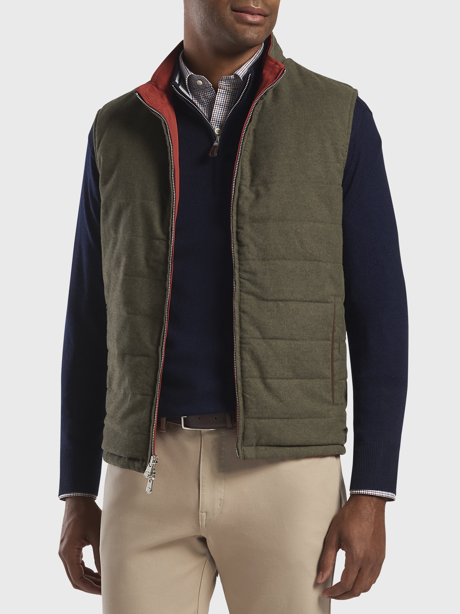 Peter Millar Crown Men's Reversible Flannel Vest - Saint Bernard