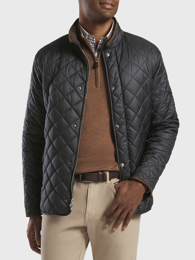 Peter Millar Crown Men's Suffolk Quilted Travel Coat - Saint Bernard