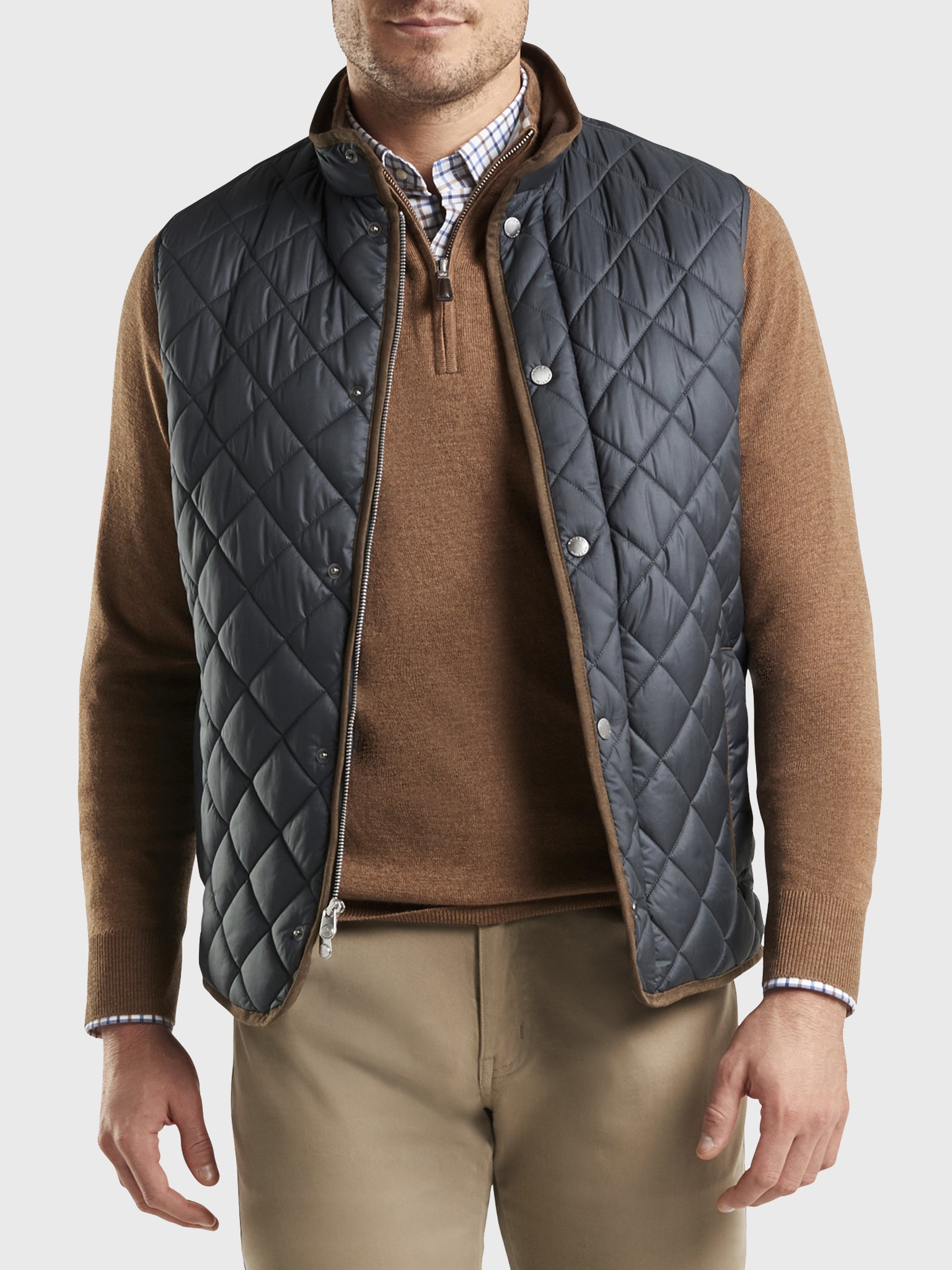 Peter Millar Crown Men's Essex Quilted Travel Vest Saint Bernard