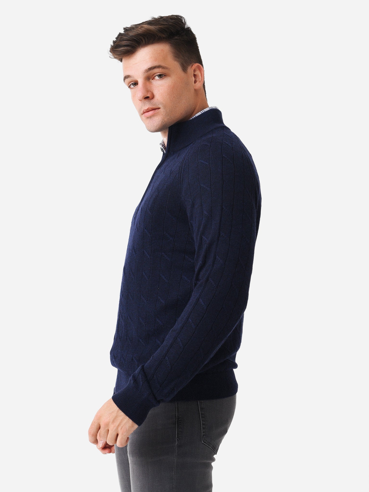 KJUS Men's Cashmere Luxe Half-Zip - Saint Bernard