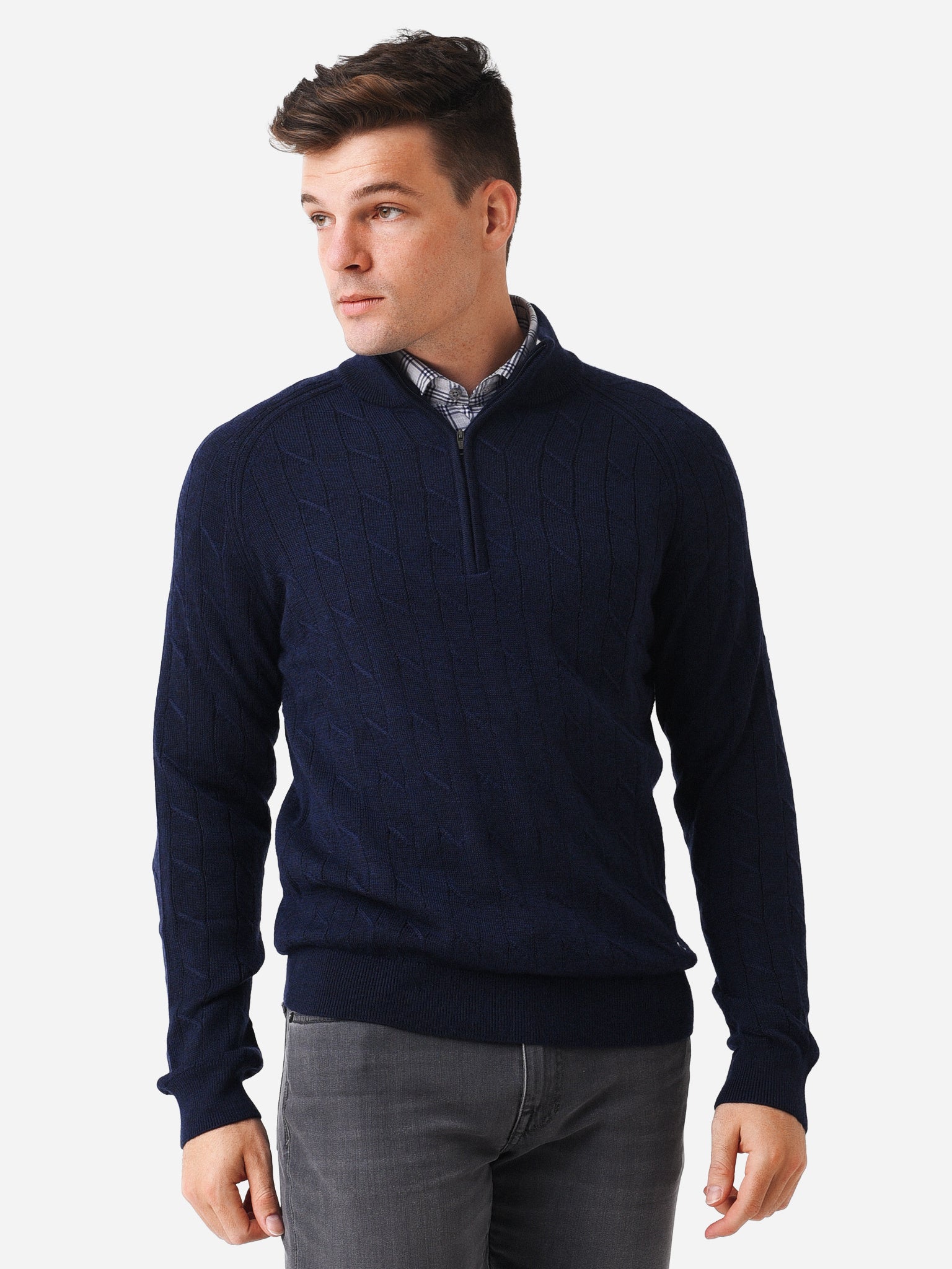 KJUS Men's Cashmere Luxe Half-Zip - Saint Bernard