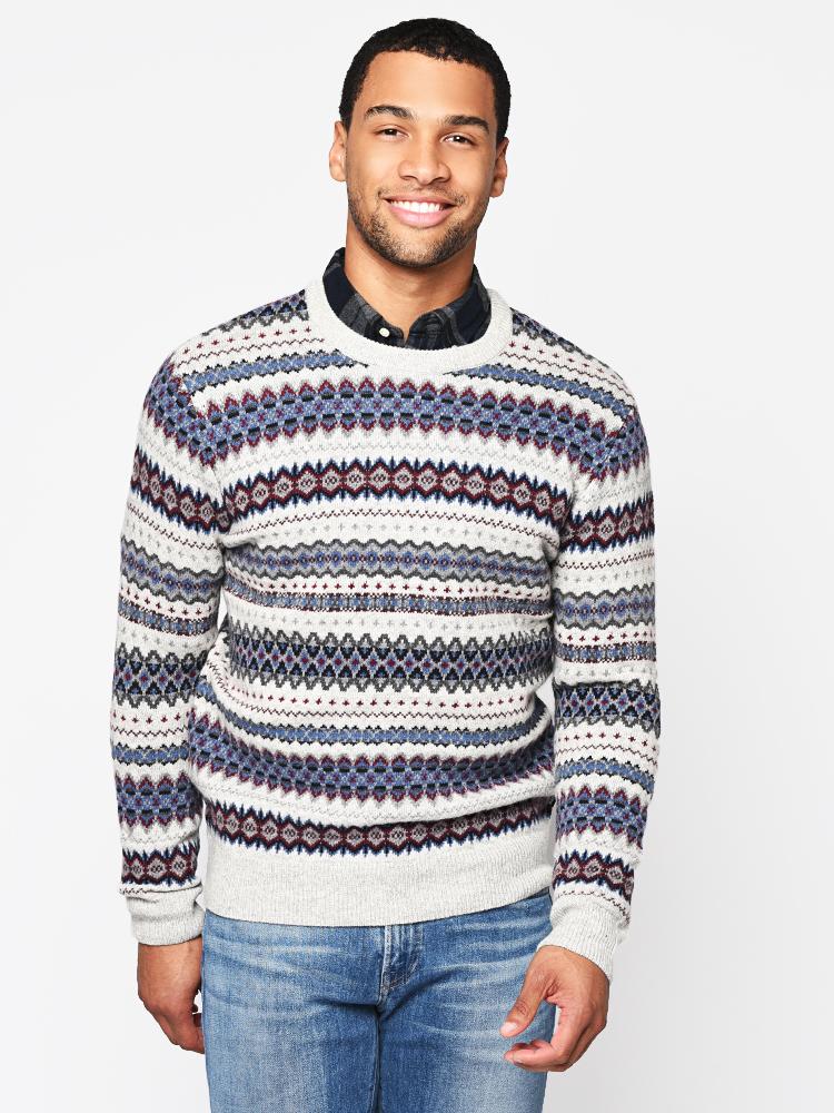 barbour case fairisle crew neck jumper