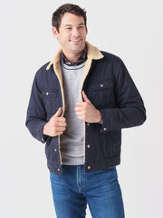 faherty canvas sherpa stormrider jacket