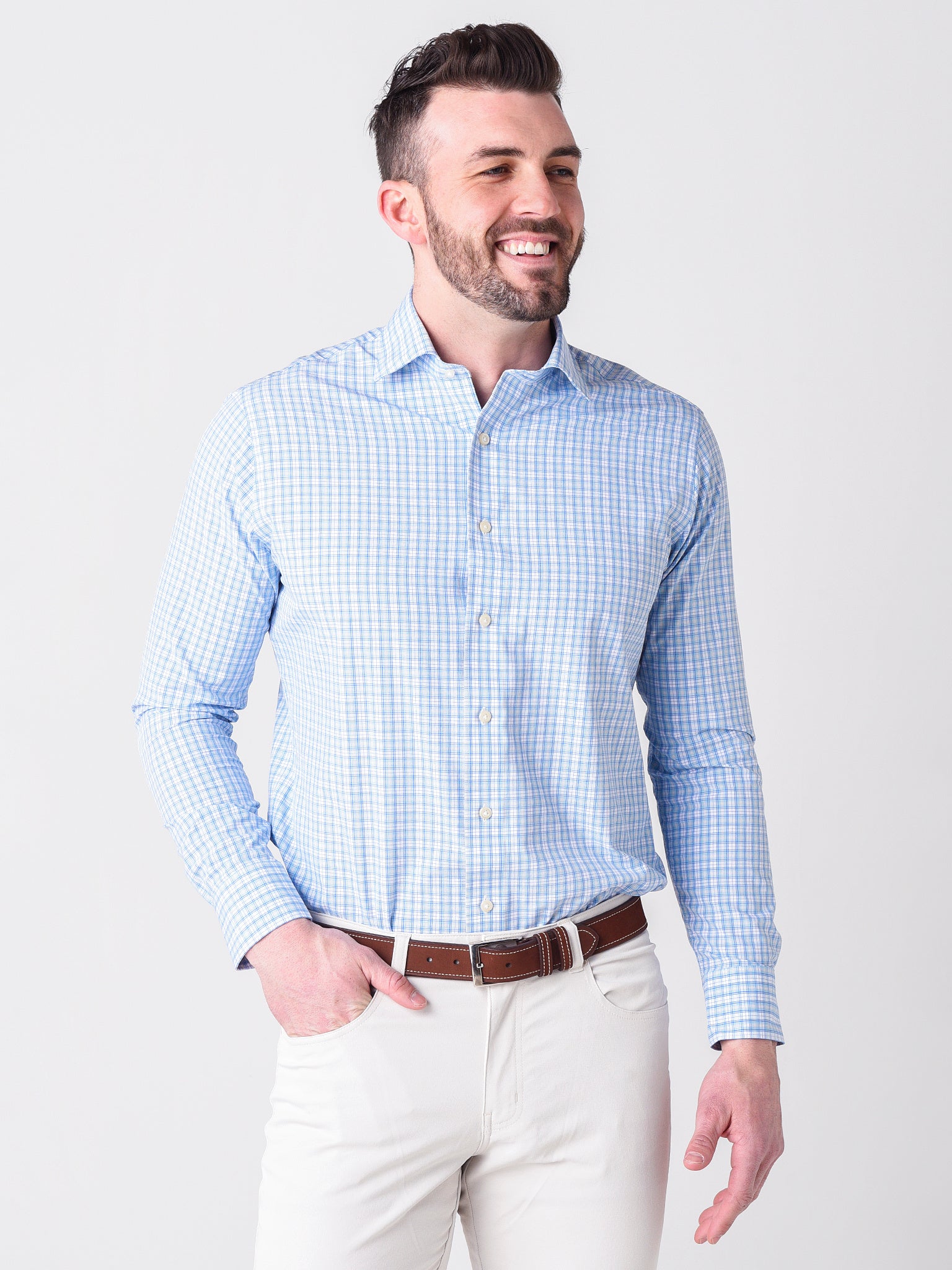 Peter Millar Crown Crafted Men's Evans Performance Poplin Sport Shirt ...