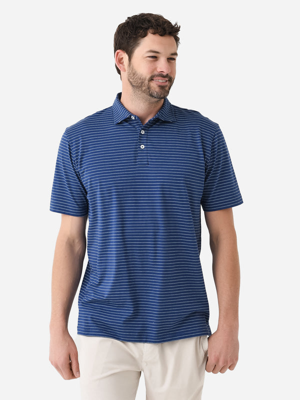 Men's Houston Astros Peter Millar Navy Mills Stripe Polo