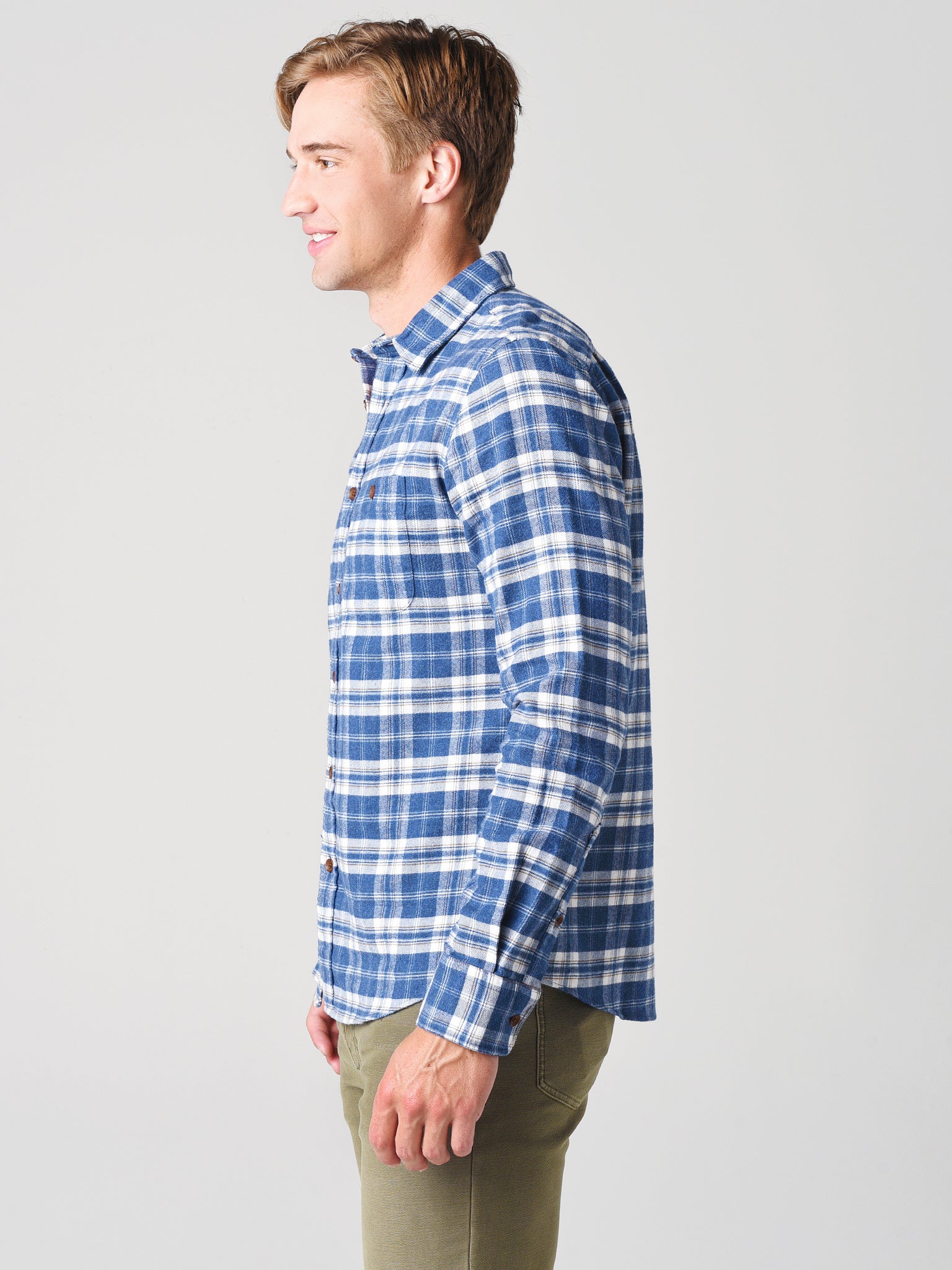 Faherty Brand Men's Stretch Seaview Flannel Shirt - Saint Bernard