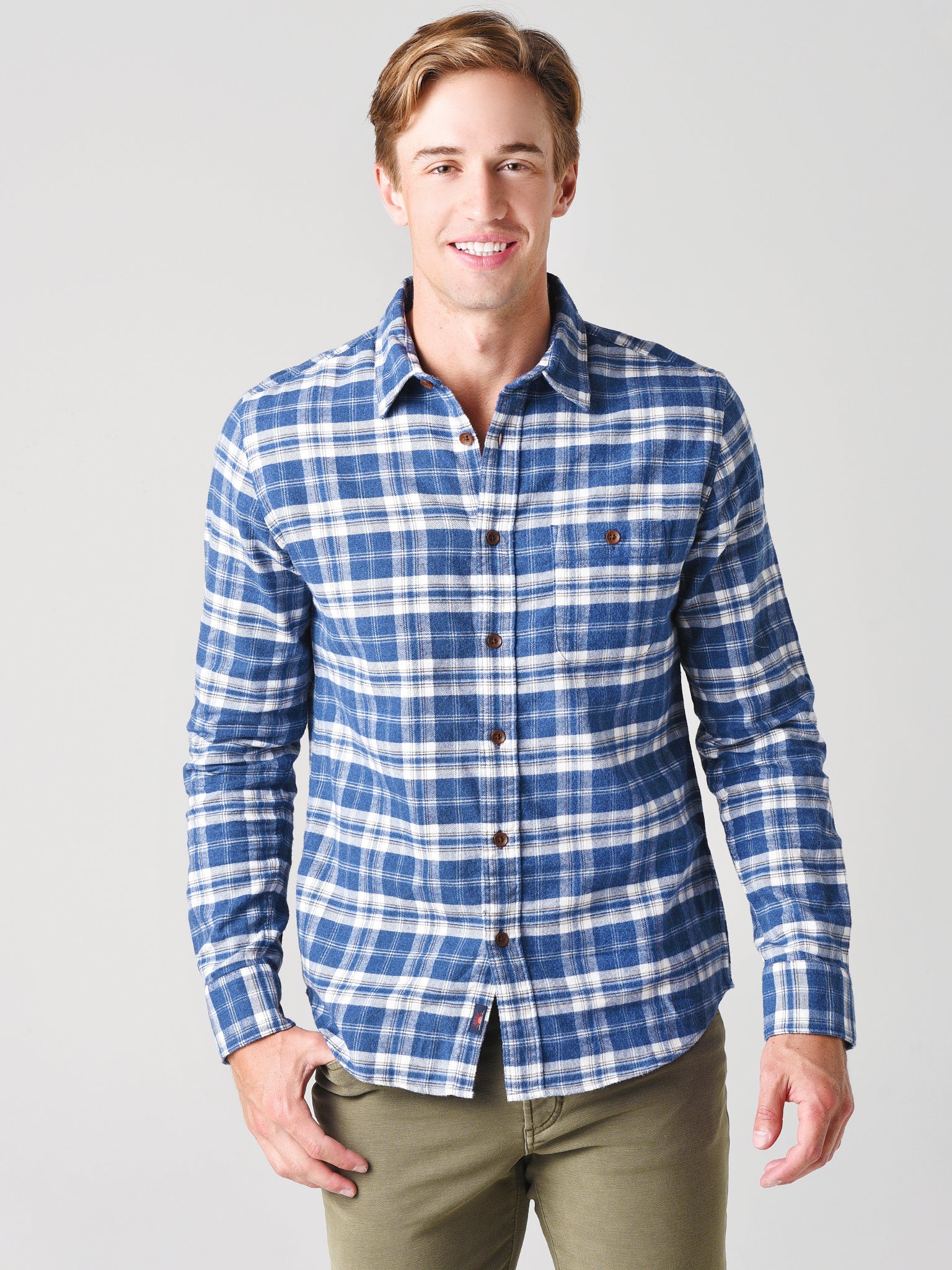 Faherty Brand Men's Stretch Seaview Flannel Shirt - Saint Bernard