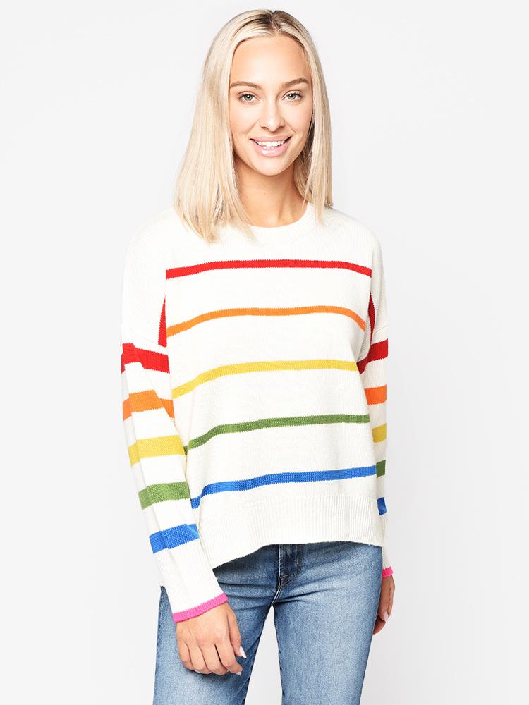 rainbow striped sweater