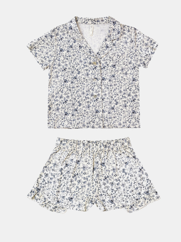 Rylee + Cru Girls’ Blue Floral Pajama Set - Saint Bernard