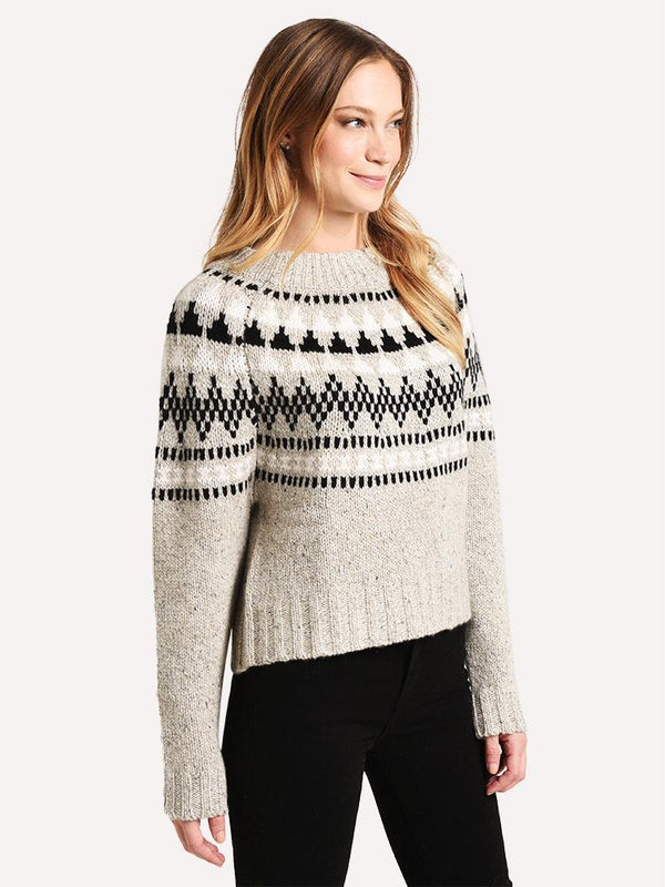 Autumn Cashmere Crop Fair Isle Mock - Saint Bernard