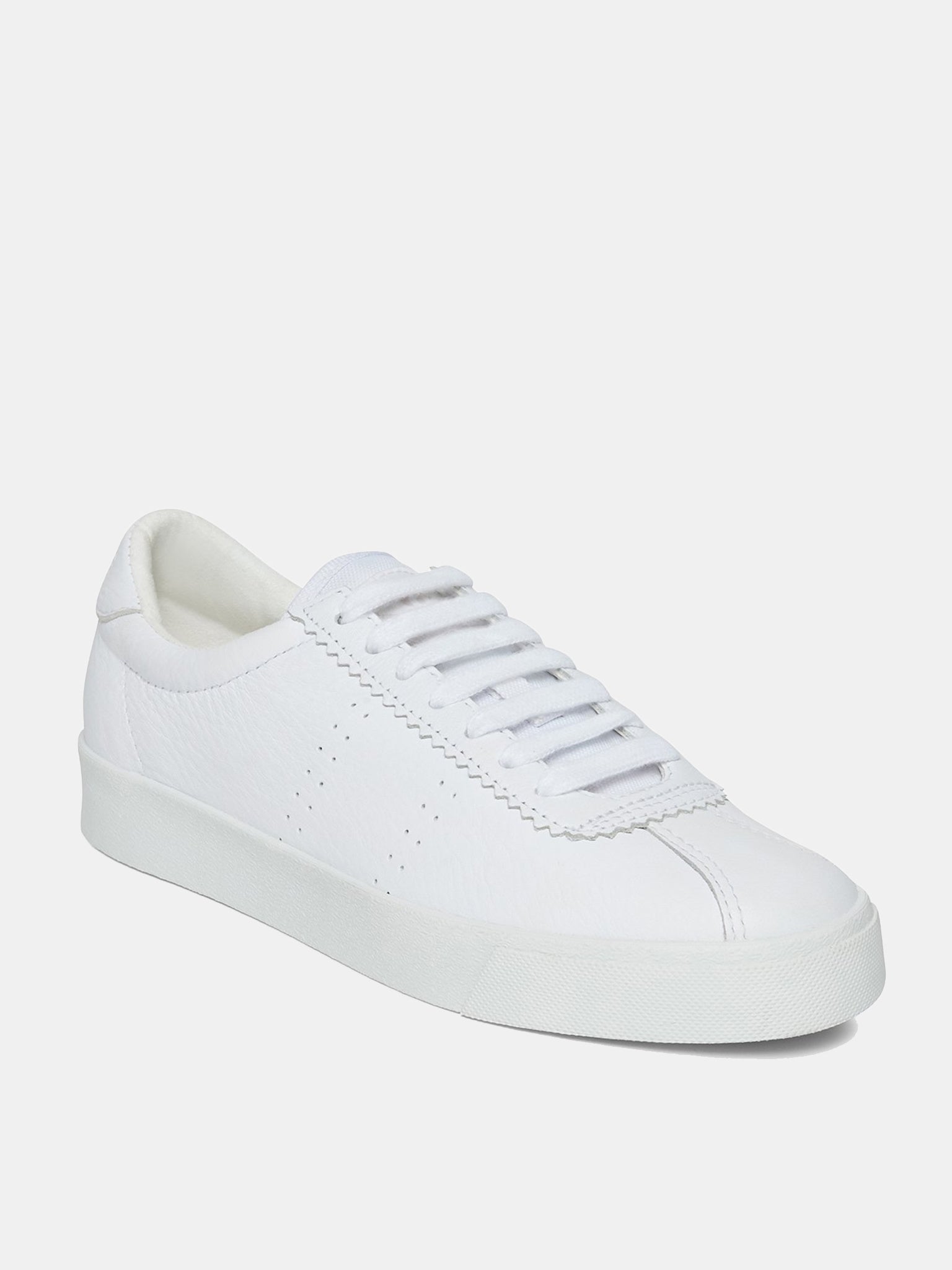 Superga Women's 2843 Club S Full Comfort Leather White Fabric Sneaker ...