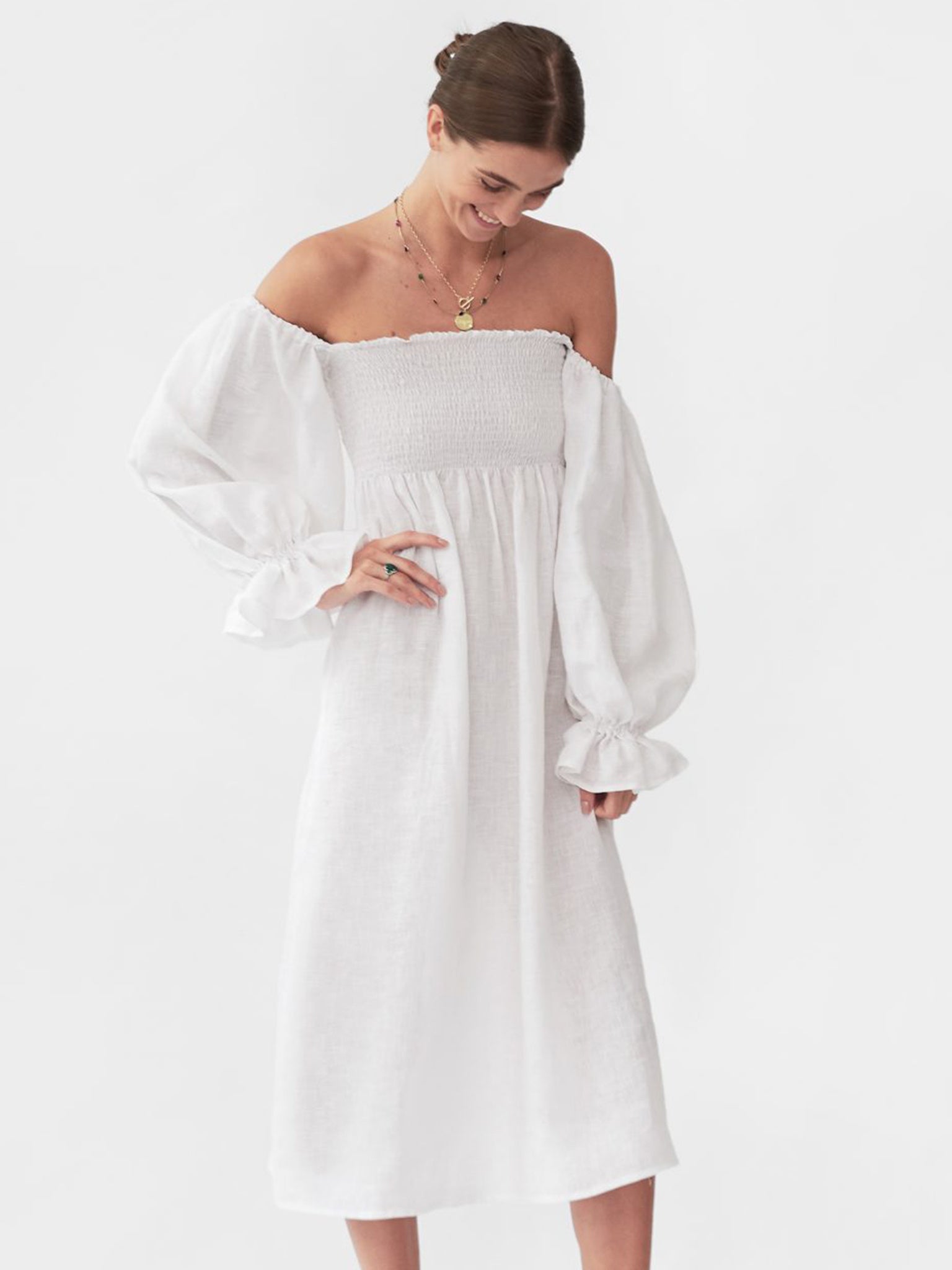 sleeper atlanta linen dress