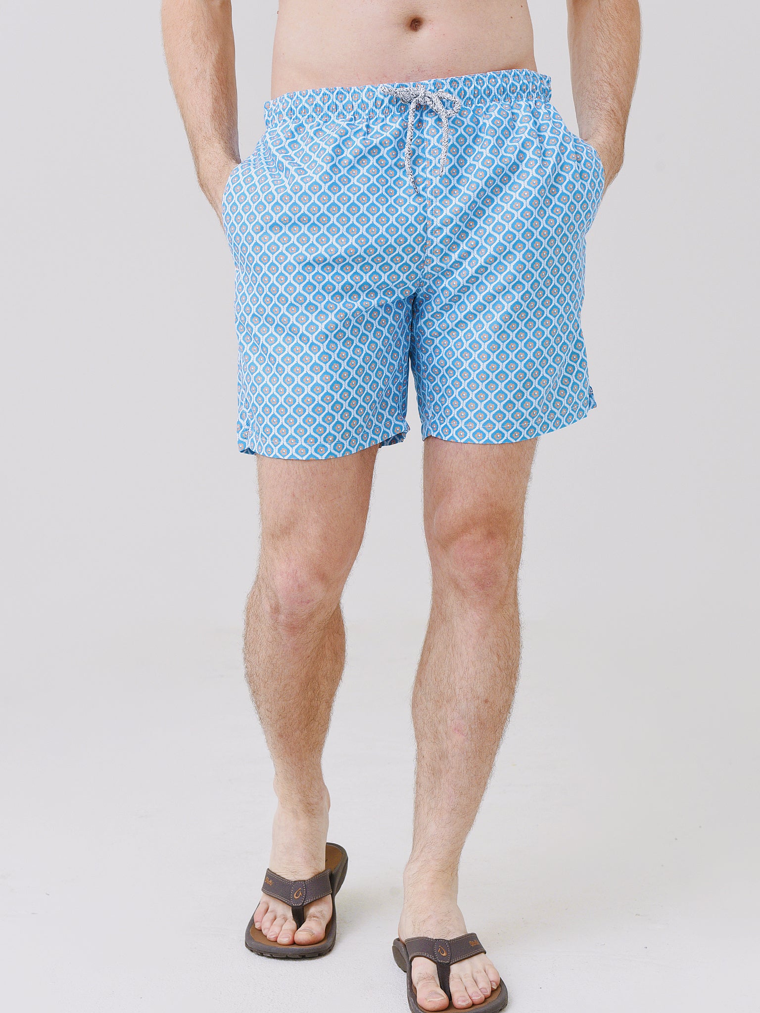 Michael's Swimwear Men's Geo Cyclist Swim Trunk - Saint Bernard