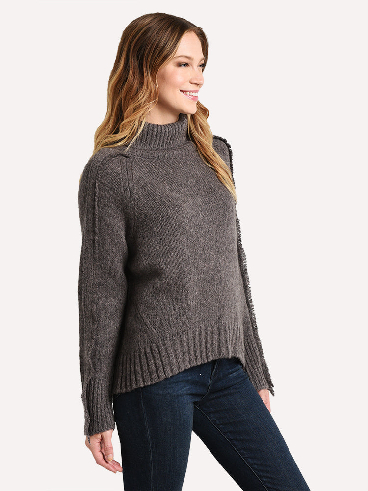 Women's Brochu Walker Odene Fringe Turtleneck Sweater - Saint Bernard