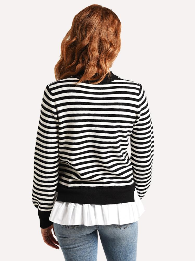 English Factory Women's Twofer Striped Sweater Top - Saint Bernard