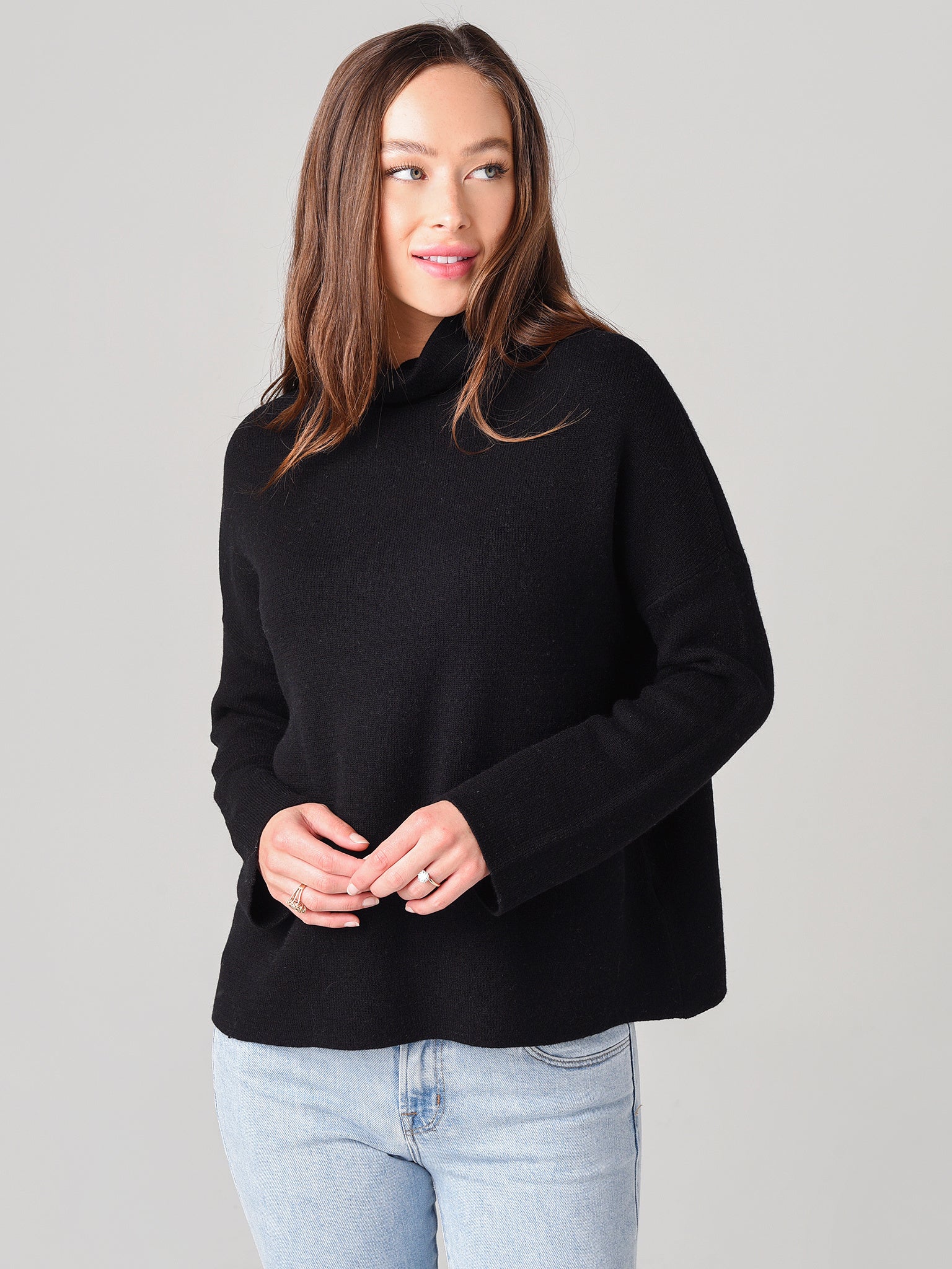 funnel neck pullover women's