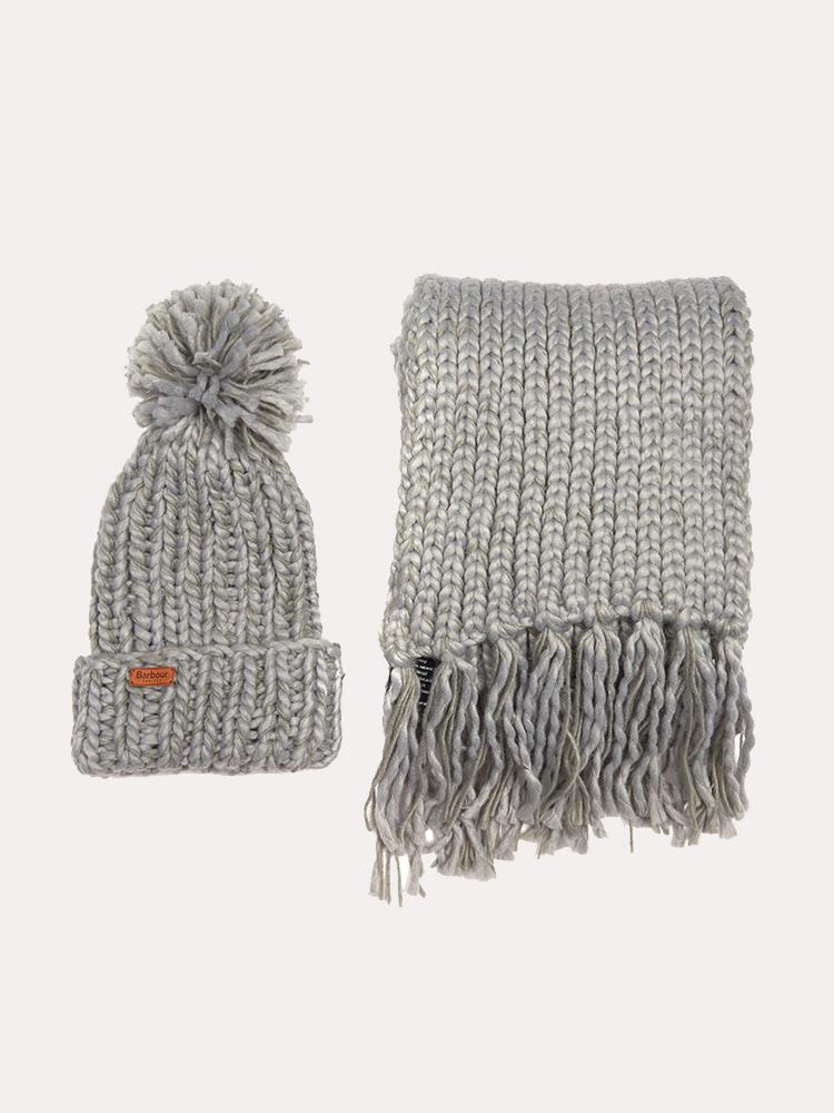 barbour chunky knit hat and scarf set