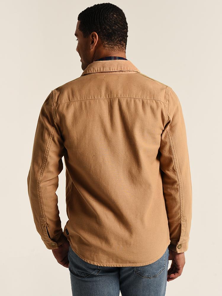 barbour deck overshirt sand