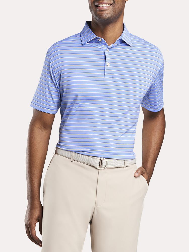 Peter Millar Men's Station Stripe Performance Polo Saint Bernard