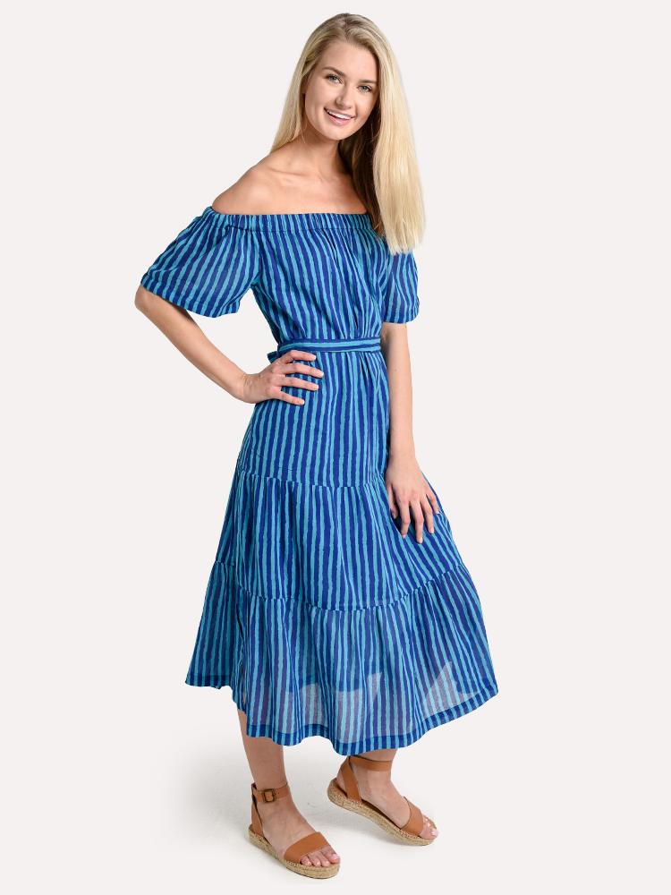 off the shoulder midi dress casual