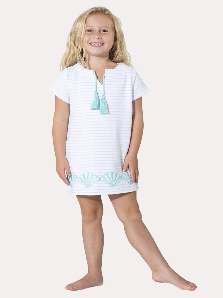 Sail To Sable Girls' Short Sleeve Terry Dress Saint Bernard