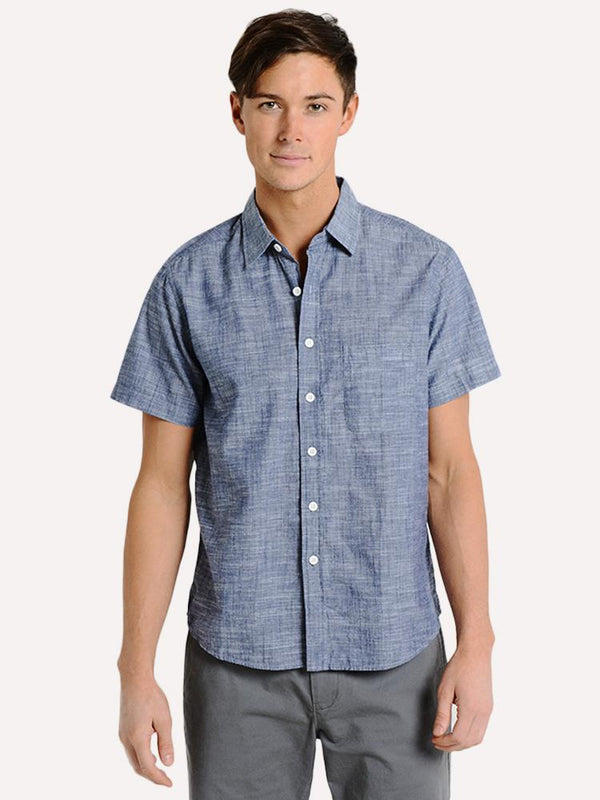 The Normal Brand Men's Slub Cotton Short Sleeve Woven Button Down Shir ...