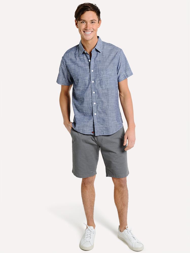 The Normal Brand Men's Slub Cotton Short Sleeve Woven Button Down Shir ...
