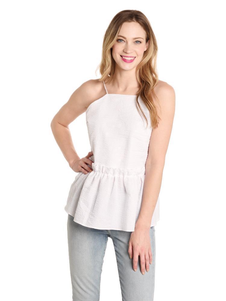 spaghetti strap ruffle top