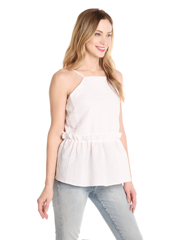 spaghetti strap ruffle top