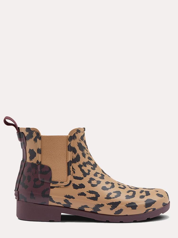 hunter leopard chelsea boot