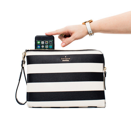 Quentin Julia Striped Wristlet: Phone Clutch Purse | Everpurse