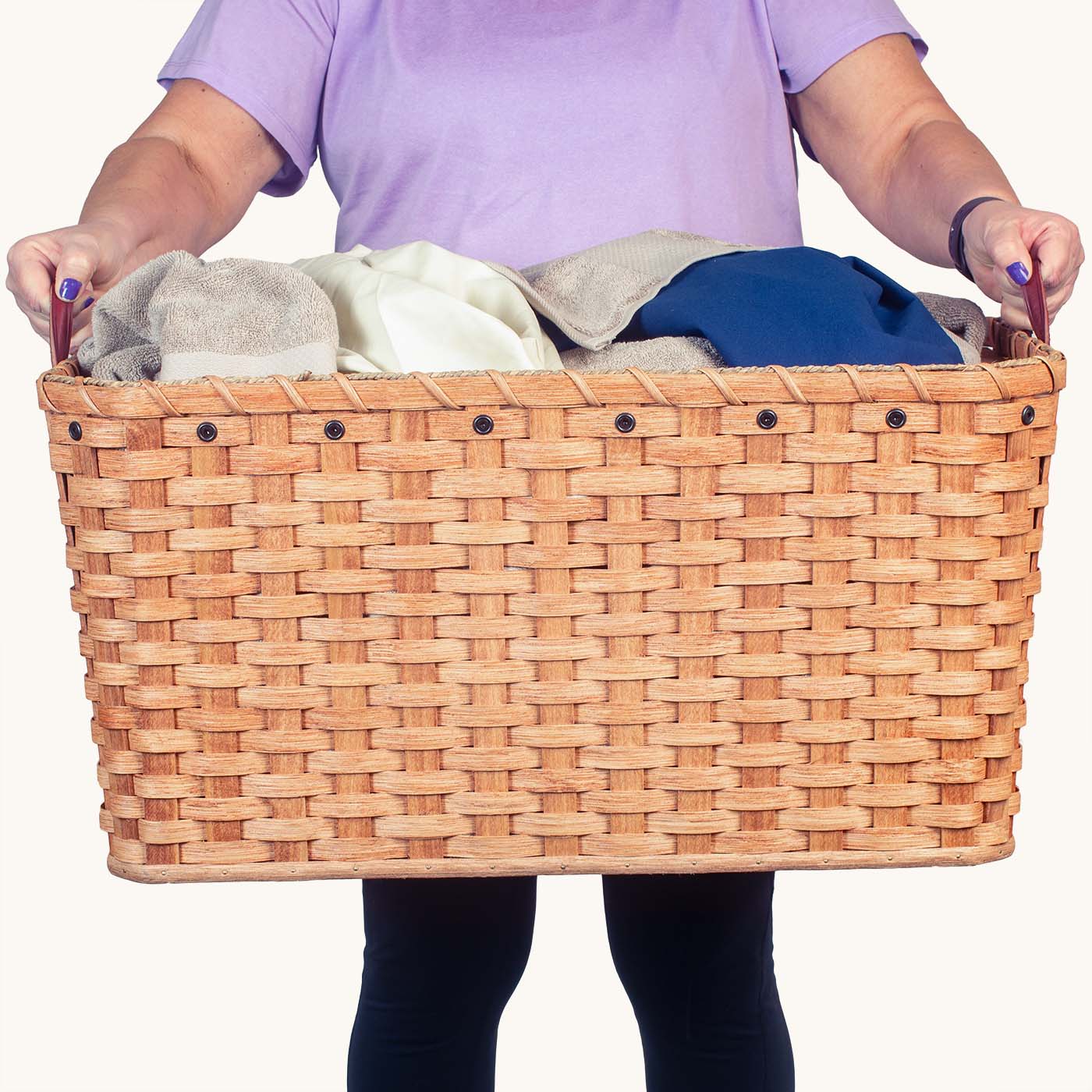 2 Bushel Laundry Basket | Huge Amish Wicker Storage Hamper - Amish Baskets product image