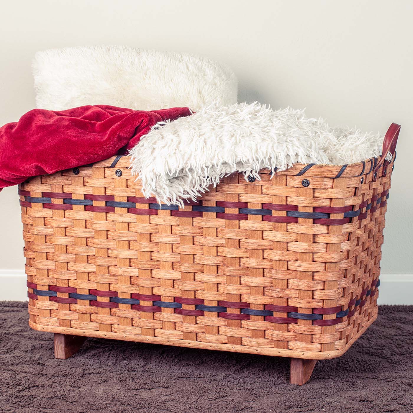 Extra-Large Blanket Basket | Decorative Living Room Floor Storage - Amish Baskets product image