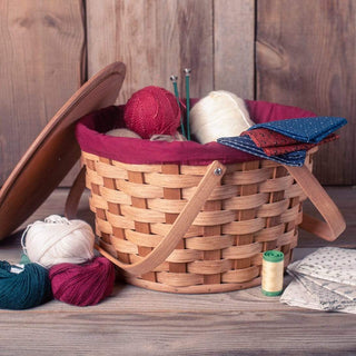 Vintage Collapsible Knitting Basket