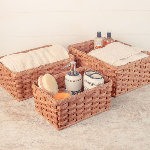 Brown Small Decorative Basket Bathroom Basket Organizer for Home Décor  Wicker