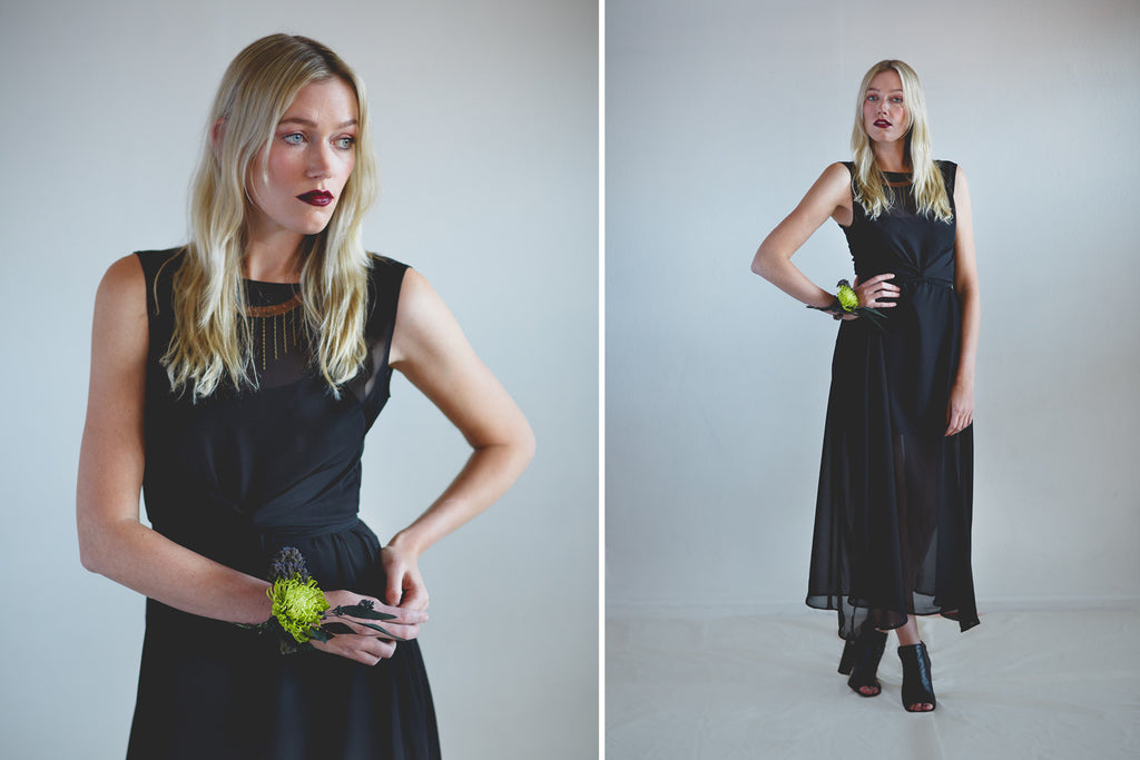 Portland Local Fashion Altar PDX Houseline Sheer Black Chiffon Dress 