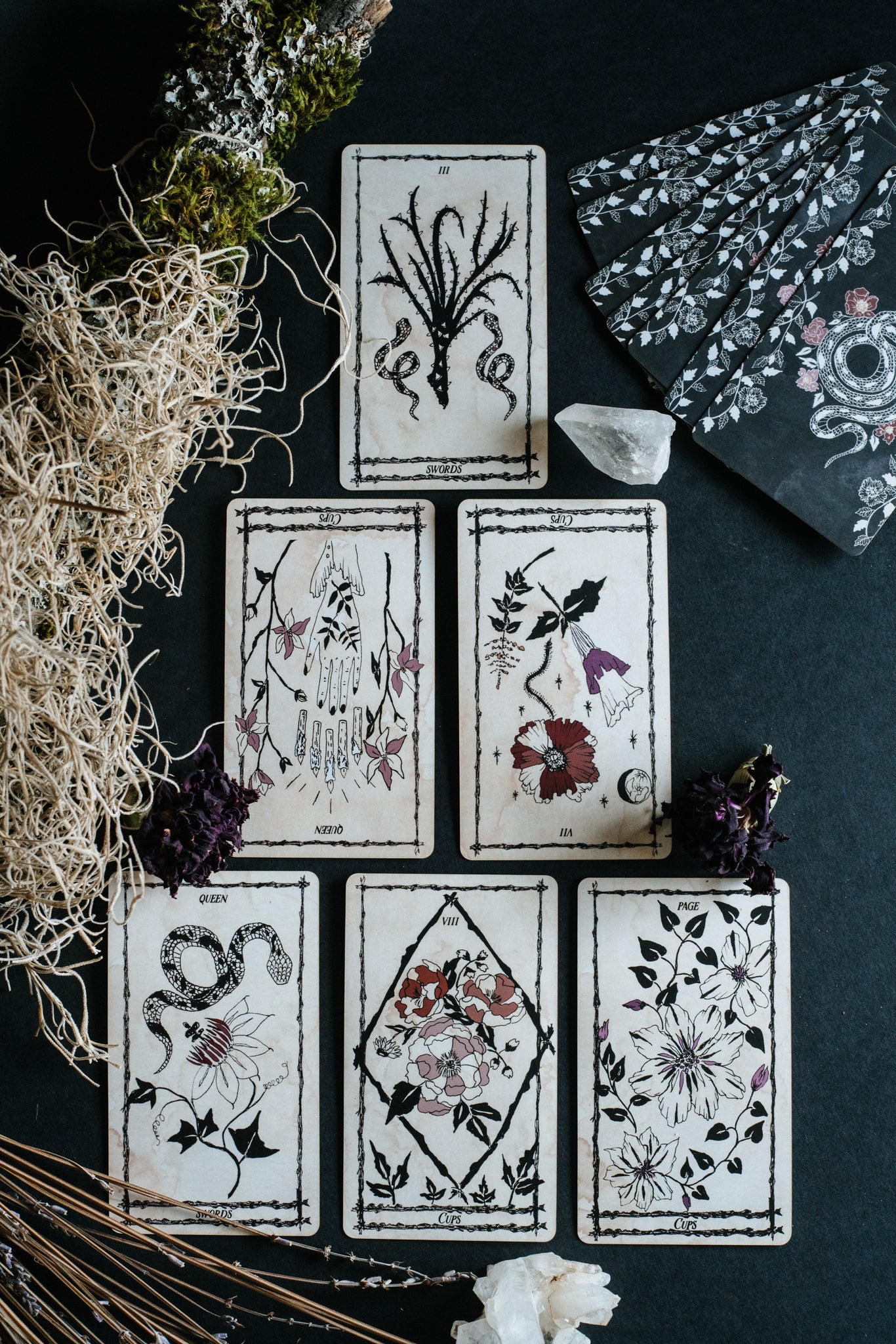 Shop Portland Local Altar PDX Northwest Handmade Independent Artists Tarot Cards Deck Ophidia Rosa Leila & Olive Spreads Magic Paganism Arcana Gothic Boho Chic Witch Fortune Telling Predictions Minimalist Floral Spiritual Blog