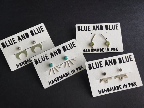 Shop Portland Local Boutiques Fashion Jewelry Blue & Blue Earrings Sterling Silver Stones Jackets