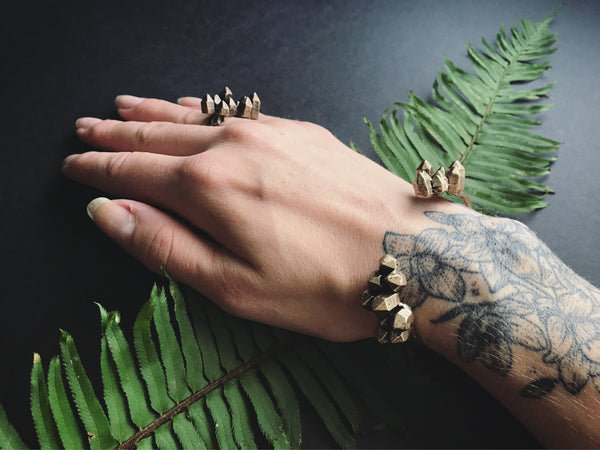 Portland Local Shopping Altar PDX Boutique Jamie Spinello Handmade Alternative Goods Jewelry Brass Crystal Cuff Bracelet Ring Alternative Accessories Boho Chic Festival Wear Witch Gothic Hippie 