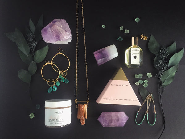 Portland Local Altar PDX Mother's Day Gift Guide Clay Masks, Earrings, Crystals, Soaps, Perfumes, Robes and Shawls