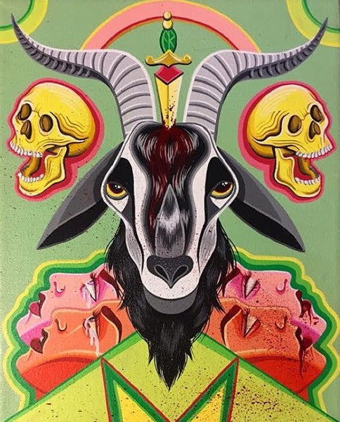 Baphomet art, Witches' Sabbath, Hypnotic Art, Sea of Doom