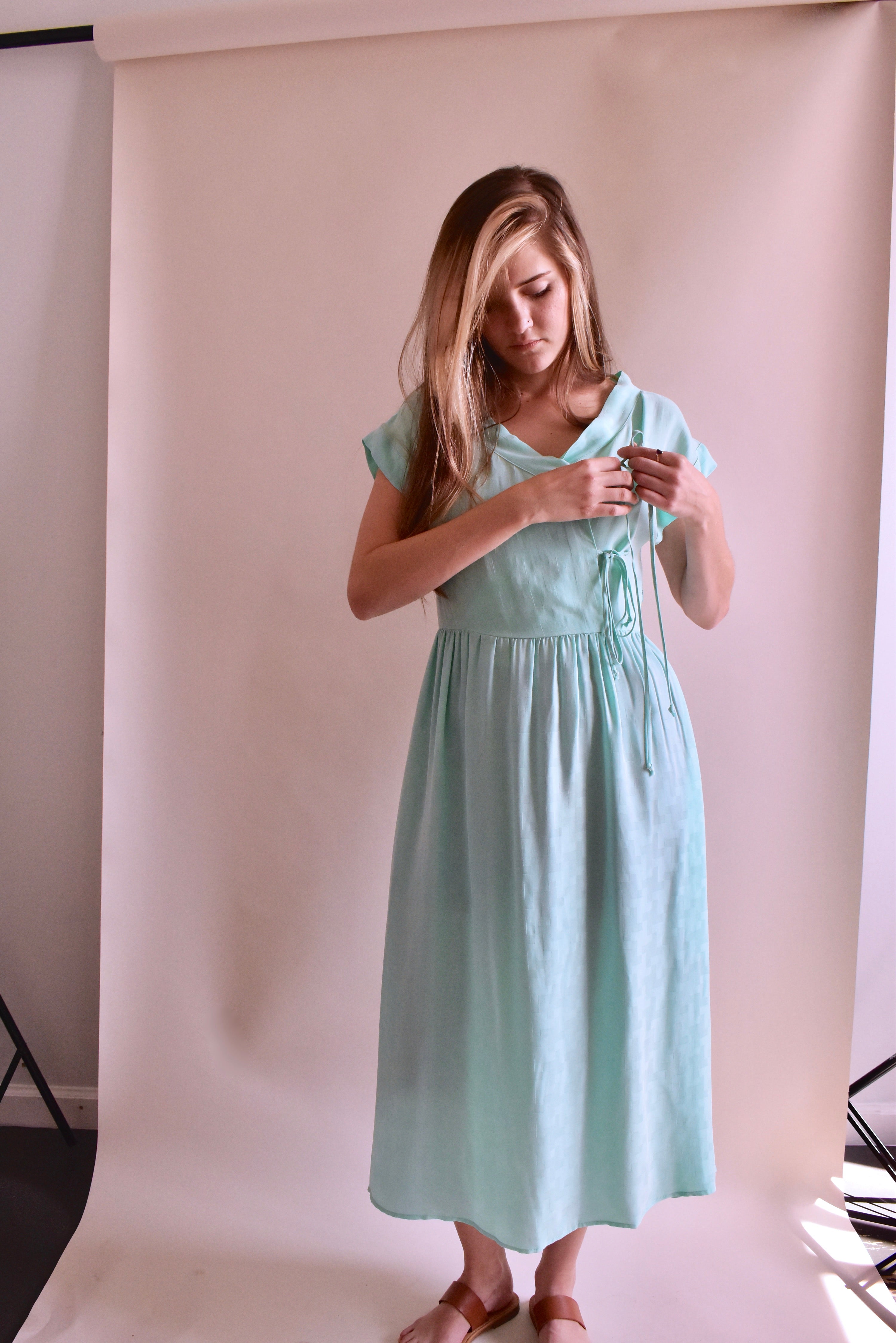 PRE-SALE Emery Dress in Sea Breeze Cupro